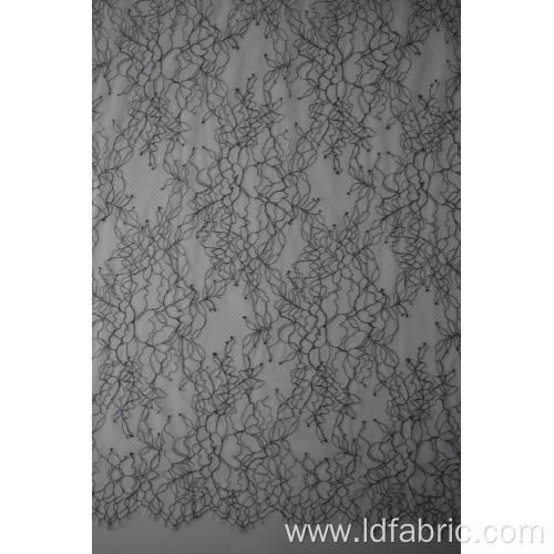 Nylon Polyester Yarn-dyed Panel Lace Fabric